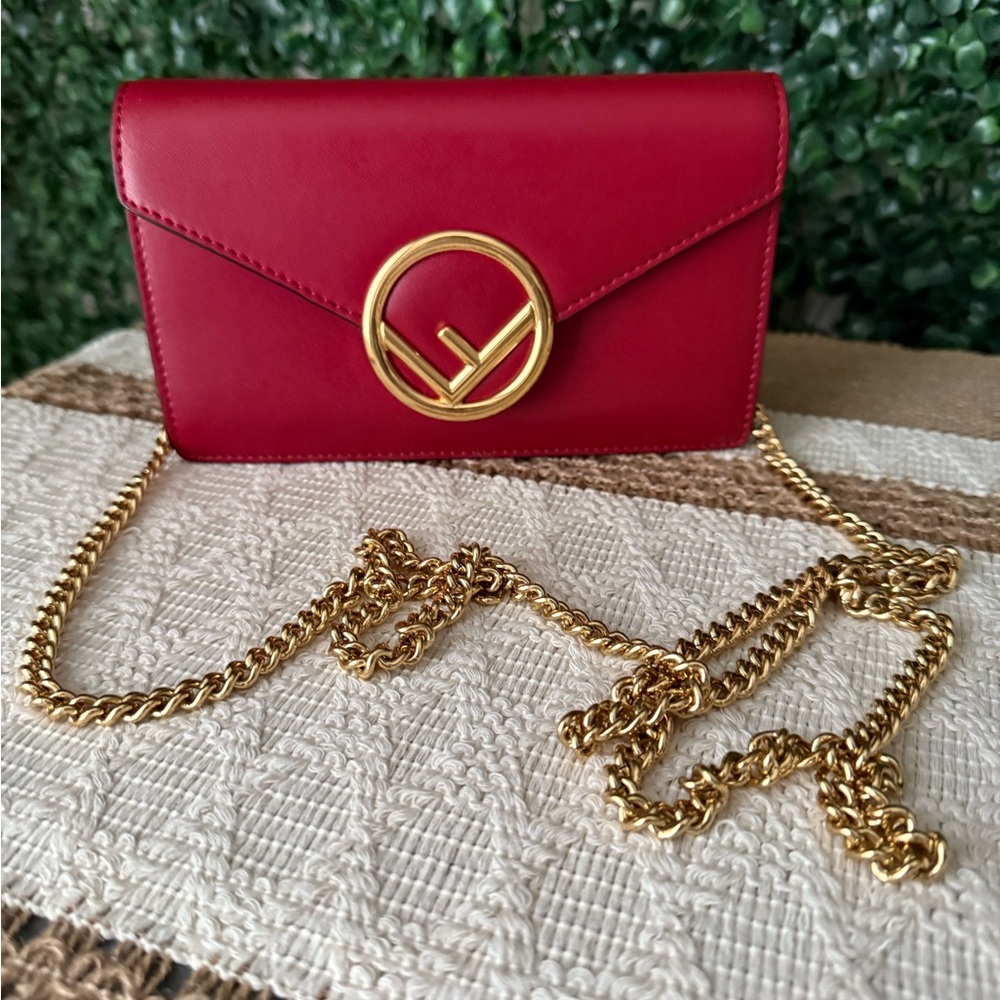 Fendi Leather Red F Crossbody Bag/ Belt Bag - Picture 2 of 9